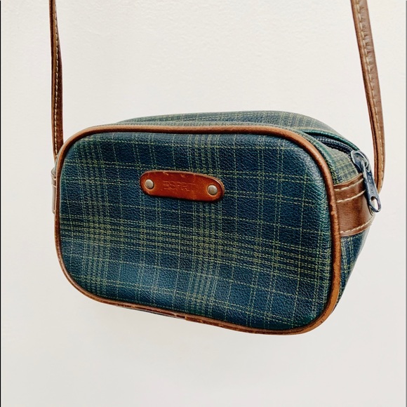 Esprit Handbags - VTG 80’s-90’s Esprit Green Plaid Sm Crossbody